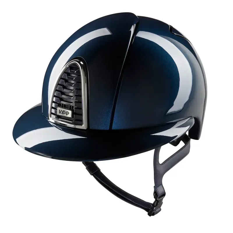 Casco Equitazione Cromo 2.0 / Shine Blu / Visiera Polo