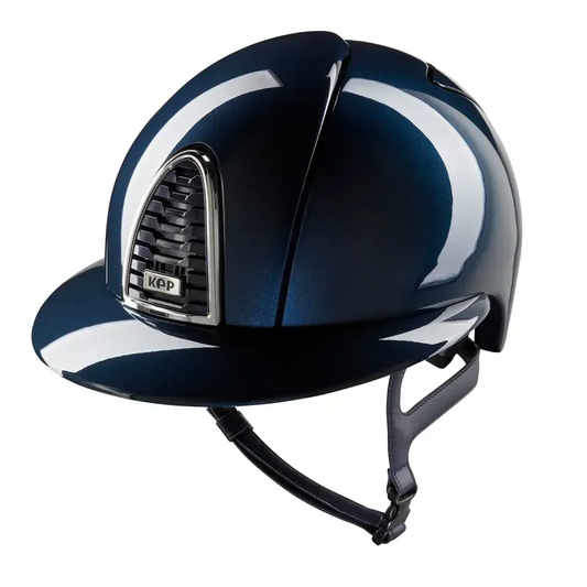 Casco Equitazione Cromo 2.0 / Shine Blu / Visiera Polo